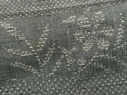 平和屋着物▽上質な紬 単衣 横段草花文 正絹 逸品 AAAV8420fy