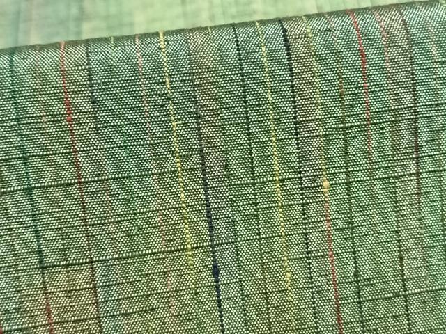 平和屋着物▽上質な紬 単衣 縞 正絹 逸品 AAAV8422fy