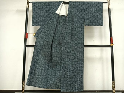 平和屋着物▽小紋 単衣 幾何学文様 AAAV8425fy