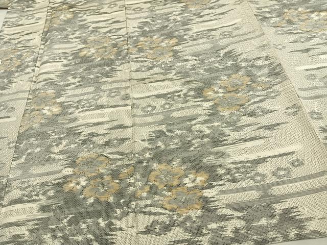 平和屋着物▽上質な紬　単衣　舞花文　正絹　逸品　AAAV8426fy
