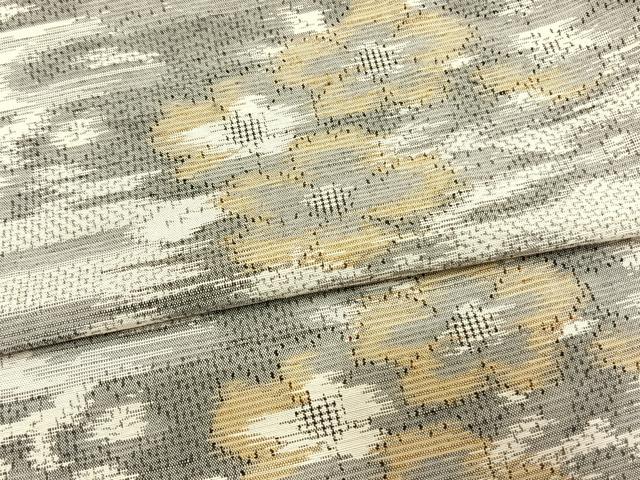 平和屋着物▽上質な紬　単衣　舞花文　正絹　逸品　AAAV8426fy