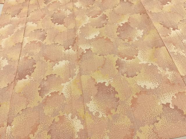 平和屋着物▽お召 単衣 雪輪文 正絹 逸品 AAAV8428fy