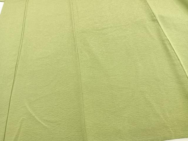 平和屋着物▽上質な色無地 単衣 苗色 正絹 逸品 未使用 AAAV8429fy