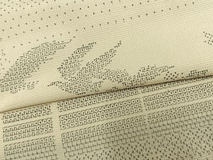 平和屋着物▽塩沢絣 単衣 110亀甲 舞鳥文 証紙付き 正絹 逸品 AAAV8430fy