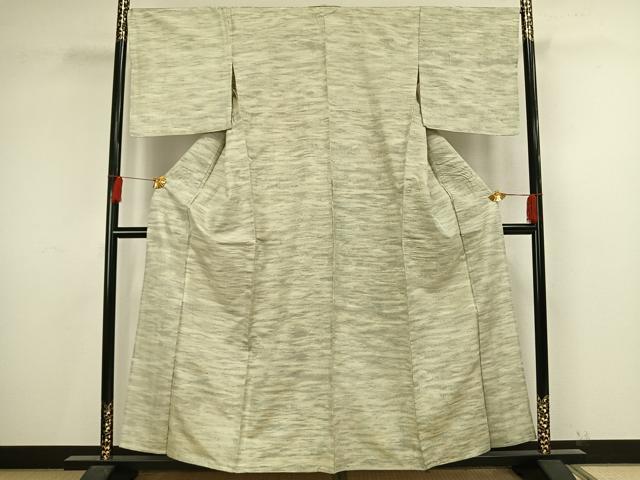 平和屋着物▽上質な紬　単衣　霞文　正絹　逸品　AAAV8433fy
