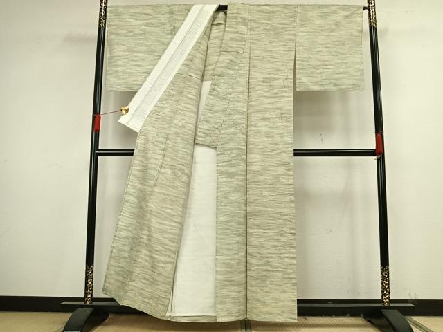 平和屋着物▽上質な紬　単衣　霞文　正絹　逸品　AAAV8433fy