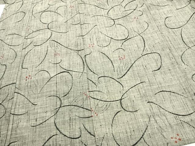 平和屋着物▽上質な紬 　単衣　 舞花文　正絹　逸品　未使用　AAAV8436fy