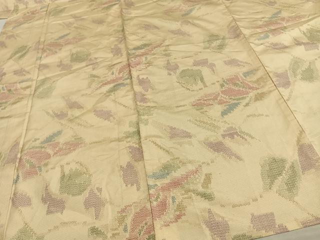 平和屋着物▽上質な紬　単衣　幾何学文様　正絹　逸品　AAAV8438fy