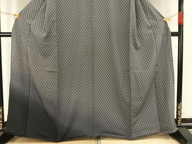 平和屋着物▽訪問着 単衣 市松文様 暈し染め 正絹 逸品 AAAV8439fy
