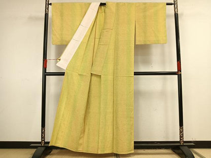 平和屋着物▽お召 単衣 霞文 正絹 逸品 AAAV8442fy