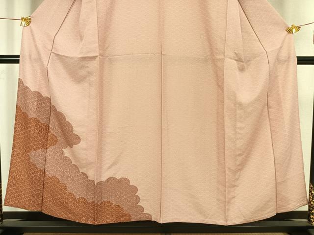 平和屋着物▽訪問着 単衣 青海波 正絹 逸品 AAAV8450fy