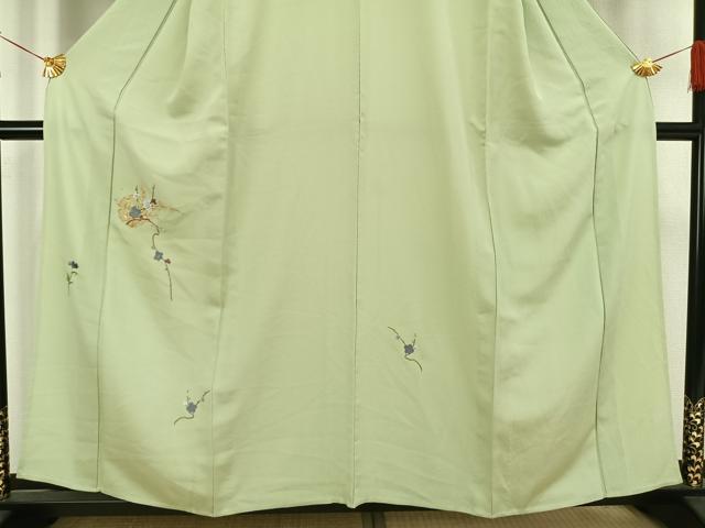 平和屋着物▽訪問着 単衣 駒刺繍 雪輪枝花文 金彩 正絹 逸品 AAAV8453fy