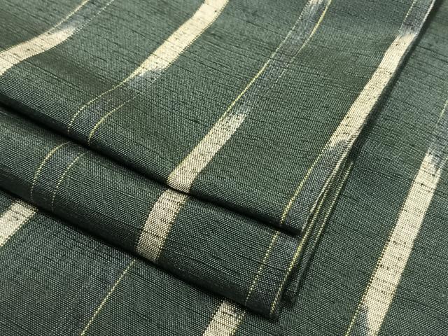 平和屋着物▽上質な紬 単衣 縞 正絹 逸品 AAAV8454fy