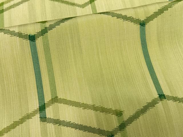 平和屋着物▽上質な紬 単衣 亀甲文様 正絹 逸品 AAAV8455fy