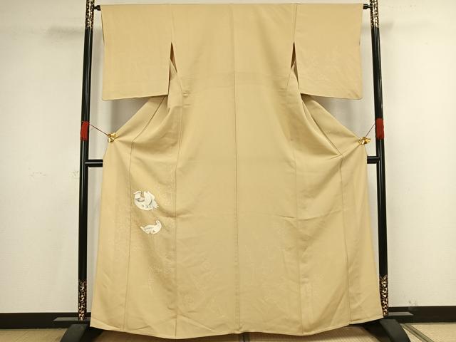 平和屋着物▽訪問着 単衣 花鳥文 正絹 逸品 AAAV8458fy