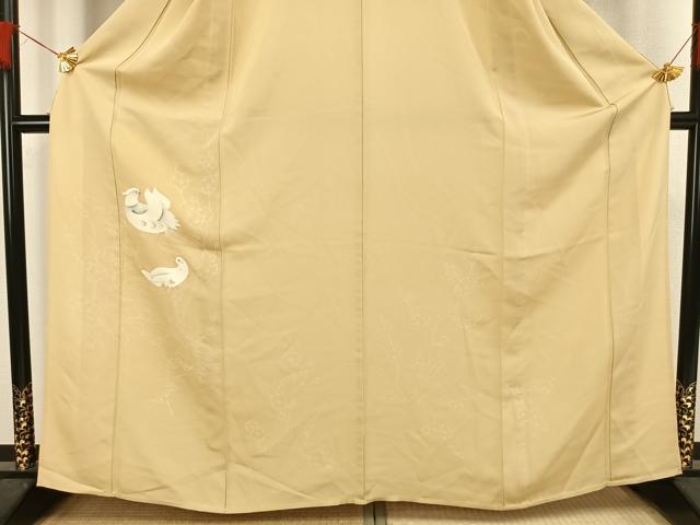 平和屋着物▽訪問着 単衣 花鳥文 正絹 逸品 AAAV8458fy