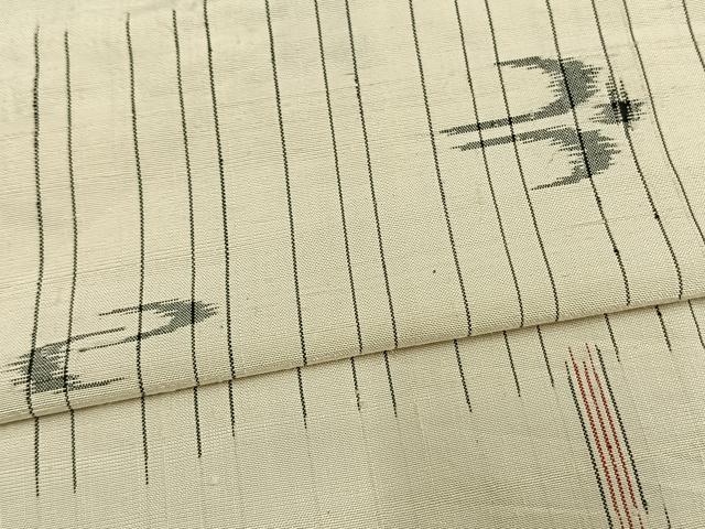 平和屋着物▽上質な紬　単衣　琉球絣　正絹　逸品　AAAV8459fy