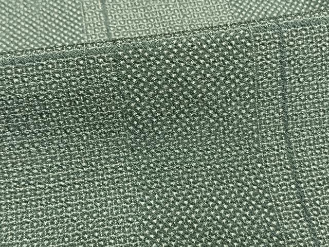 平和屋着物▽本塩沢 単衣 110亀甲 市松吉祥文 正絹 逸品 AAAV8460fy