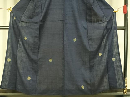 平和屋着物▽訪問着 単衣 紬地 幾何学文様 正絹 逸品 AAAV8461fy