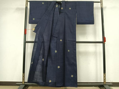 平和屋着物▽訪問着 単衣 紬地 幾何学文様 正絹 逸品 AAAV8461fy