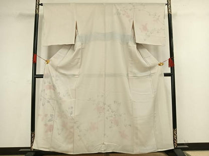 平和屋着物▽訪問着 無双 紗袷 紗×紗 草花文 正絹 逸品 AAAV8462fy