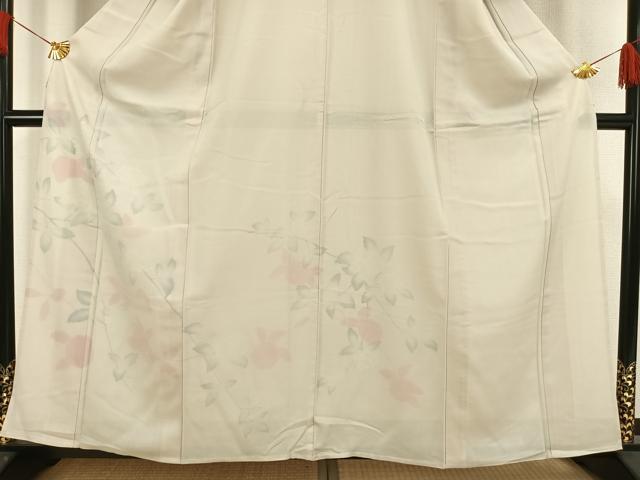 平和屋着物▽訪問着 無双 紗袷 紗×紗 草花文 正絹 逸品 AAAV8462fy