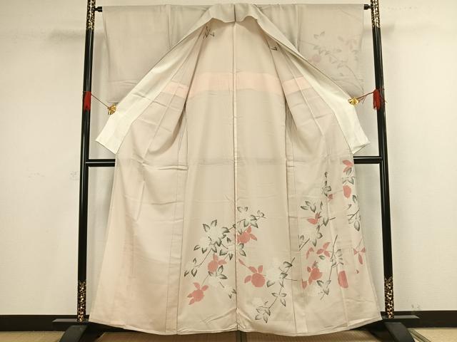 平和屋着物▽訪問着 無双 紗袷 紗×紗 草花文 正絹 逸品 AAAV8462fy