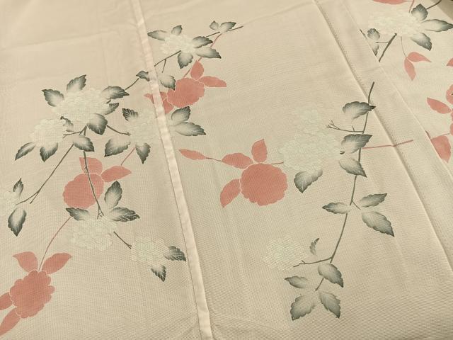 平和屋着物▽訪問着 無双 紗袷 紗×紗 草花文 正絹 逸品 AAAV8462fy