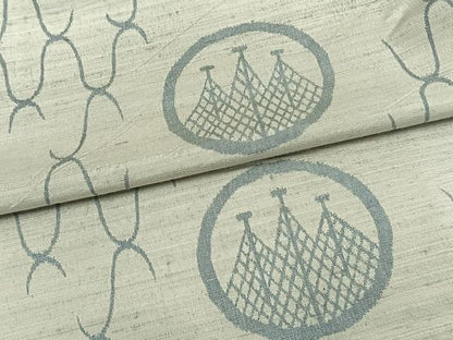 平和屋着物▽男性 紬 単衣 丸文 高島屋扱い 正絹 逸品 AAAV8465fy