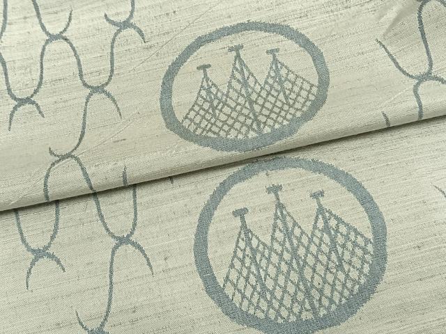 平和屋着物▽男性 紬 単衣 丸文 高島屋扱い 正絹 逸品 AAAV8465fy