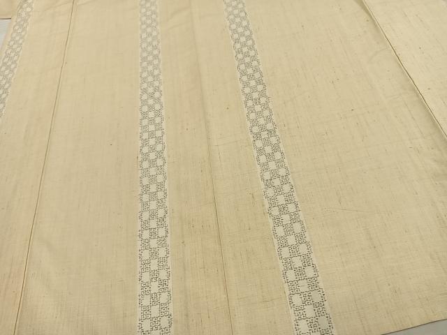 平和屋着物▽結城紬 単衣 80亀甲 間道 正絹 逸品 AAAV8468fy
