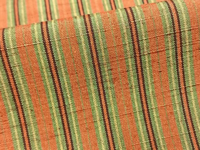 平和屋着物▽上質な紬 単衣 縞 正絹 逸品 AAAV8469fy