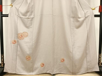 平和屋着物▽訪問着 単衣 中国三大刺繍 汕頭刺繍 スワトウ刺繍 吉祥花文 金彩 正絹 逸品 AAAV8470fy
