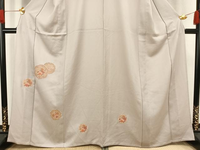 平和屋着物▽訪問着 単衣 中国三大刺繍 汕頭刺繍 スワトウ刺繍 吉祥花文 金彩 正絹 逸品 AAAV8470fy