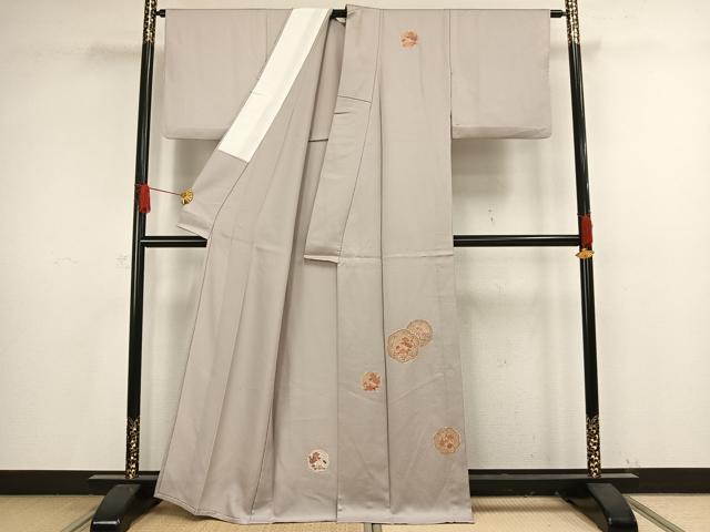 平和屋着物▽訪問着 単衣 中国三大刺繍 汕頭刺繍 スワトウ刺繍 吉祥花文 金彩 正絹 逸品 AAAV8470fy