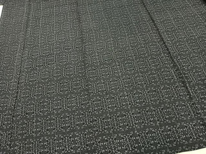 平和屋着物▽上質な小紋 単衣 幾何学文様 銀彩 正絹 逸品 AAAV8472fy