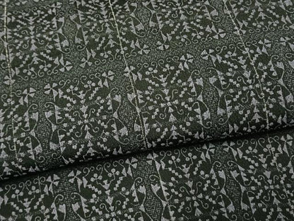 平和屋着物▽上質な小紋 単衣 幾何学文様 銀彩 正絹 逸品 AAAV8472fy
