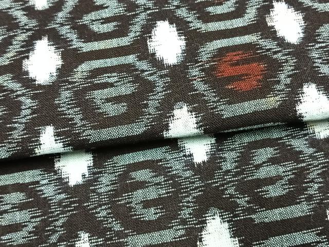平和屋着物●久留米絣 単衣 抽象文 綿 逸品 AAAV8474fy