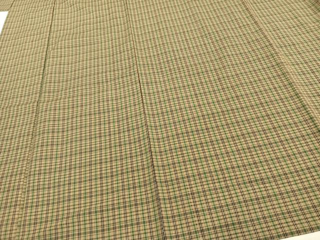 平和屋着物▽上質な紬 単衣 縞 正絹 逸品 AAAV8476fy