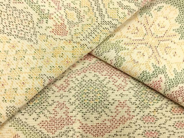 平和屋着物▽お召 単衣 割付文 正絹 逸品 未使用 AAAV8479fy