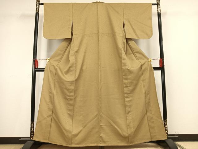 平和屋着物▽上質な色無地 単衣 木蘭色 正絹 逸品 AAAV8480fy