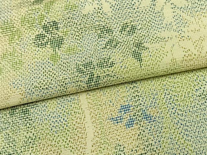 平和屋着物▽上質な紬 単衣 枝葉文 正絹 逸品 AAAV8482fy