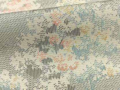 平和屋着物▽上質な紬 単衣 樹林文 正絹 逸品 AAAV8483fy