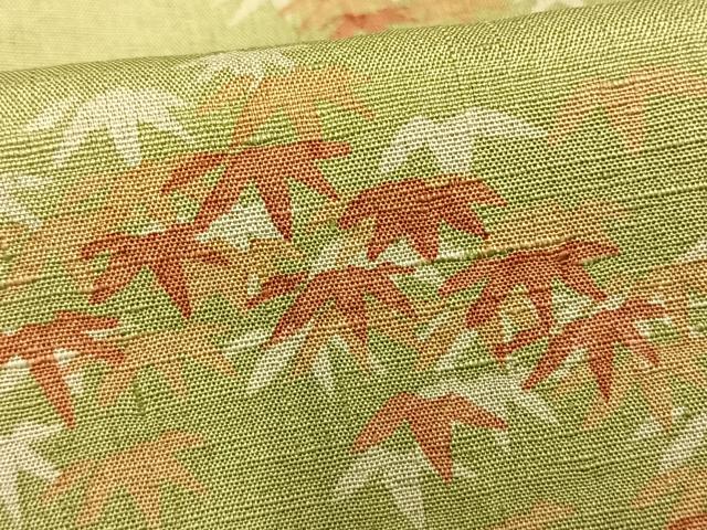 平和屋着物▽訪問着 単衣 紬地 笹文 正絹 逸品 AAAV8488fy