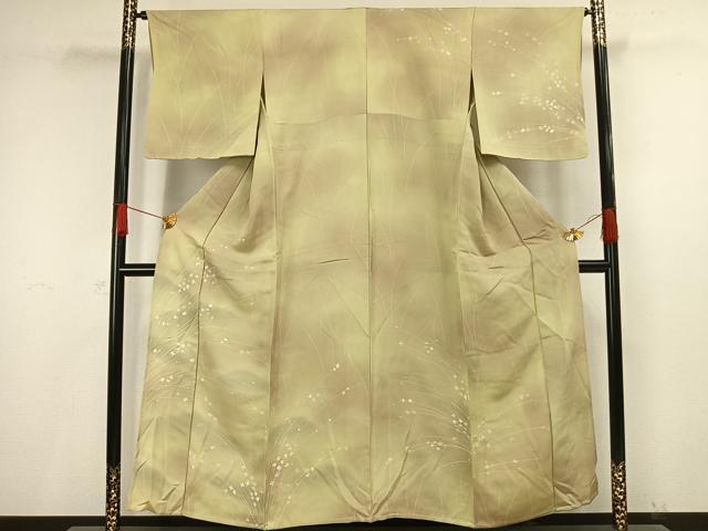 平和屋着物▽訪問着 単衣 草花文 暈し染め 金糸 正絹 逸品 未使用 AAAV8491fy