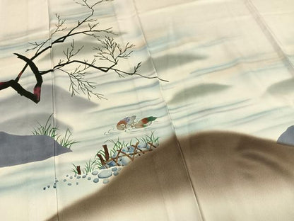 平和屋着物▽訪問着 単衣 風景文 暈し染め 正絹 逸品 AAAV8495fy