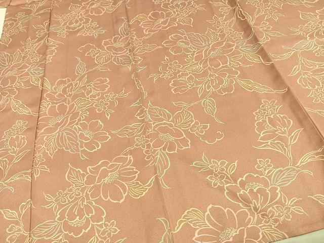 平和屋着物▽上質な小紋 単衣 草花文 正絹 逸品 AAAV8496fy