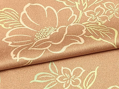 平和屋着物▽上質な小紋 単衣 草花文 正絹 逸品 AAAV8496fy