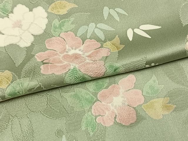平和屋着物▽上質な小紋 単衣 草花文 正絹 逸品 未使用 AAAV8498fy
