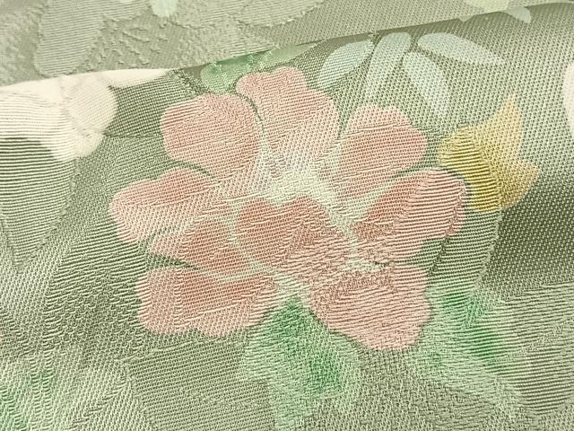 平和屋着物▽上質な小紋 単衣 草花文 正絹 逸品 未使用 AAAV8498fy